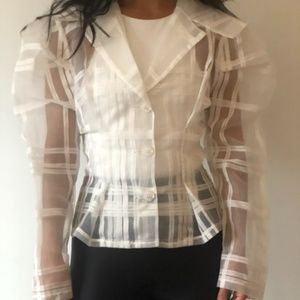 White Sheer Organza Top